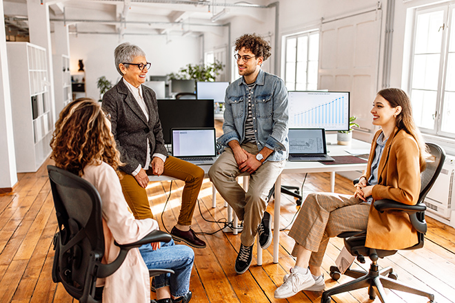 Interns learning from seasoned professionals