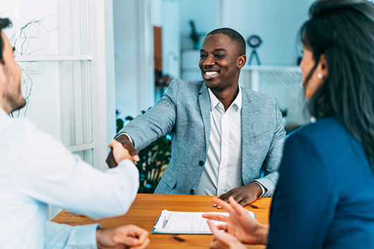 Young man interviewing for a job